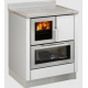 Sobă pe lemne cu cuptor DE MANINCOR F70, dimensiuni 70x60x86 cm, culoare alb cu usi din inox