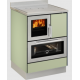 Sobă pe lemne cu cuptor DE MANINCOR F60, dimensiuni 60x60x86 cm, culoare verde cu usi din inox Sobă pe lemne cu cuptor DE MANINCOR F60, dimensiuni 60x60x86 cm, culoare verde cu usi din inox