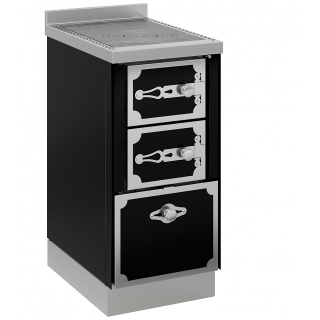 Sobă pe lemne DE MANINCOR F40, dimensiuni 40x60x86 cm, culoare negru