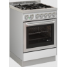 Aragaz cu 4 zone pe gaz cu cuptor multifuncțional DE MANINCOR G60, dimensiuni 60x60x86 cm, culoare alb