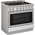 Aragaz cu 5 zone pe gaz sau electric cu cuptor multifuncțional DE MANINCOR G90 MAXI, dimensiuni 90x60x86 cm, otel inoxidabil