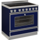Aragaz cu 5 zone pe gaz sau electric cu cuptor multifuncțional DE MANINCOR G90 MAXI, dimensiuni 90x60x86 cm, culoare albastru