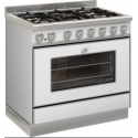 Aragaz cu 5 zone pe gaz sau electric cu cuptor multifuncțional DE MANINCOR G90 MAXI, dimensiuni 90x60x86 cm, culoare alb