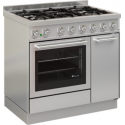 Aragaz cu 5 zone pe gaz sau electric cu cuptor multifuncțional DE MANINCOR G90, dimensiuni 90x60x86 cm, culoare otel inoxidabil