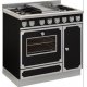 Aragaz cu 5 zone pe gaz sau electric cu cuptor multifuncțional DE MANINCOR G90, dimensiuni 90x60x86 cm, culoare negru