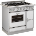 Aragaz cu 5 zone pe gaz sau electric cu cuptor multifuncțional DE MANINCOR G90, dimensiuni 90x60x86 cm, culoare alb