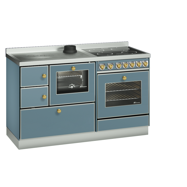 Masina de gatit DE MANINCOR Kombi Classica MB140, dimensiuni 140x60x86 cm, culoare albastru