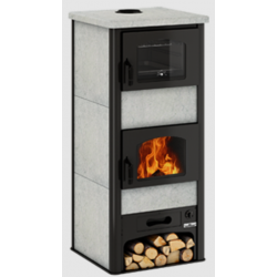 Soba pe lemne cu cuptor DE MANINCOR S60F, dimensiuni 68x66x145 cm, culoare piatra