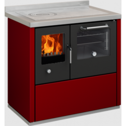 Termosoba cu cuptor DE MANINCOR EK90, dimensiuni 90x60x86 cm, culoare rosu cu usi negre