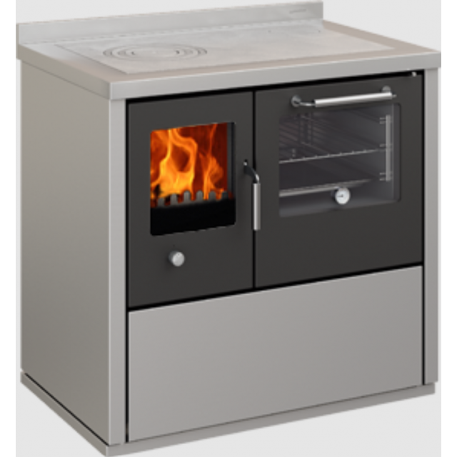 Termosoba cu cuptor DE MANINCOR EK90, dimensiuni 90x60x86 cm, culoare gri cu usi negre