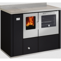 Termo-aragaz cu circuit deschis integrat DE MANINCOR EK90, dimensiuni 110x60x86 cm, culoare negru cu usi din inox