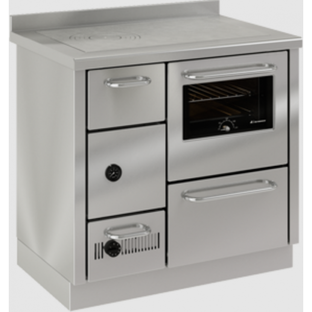 Termo-soba cu cuptor DE MANINCOR FK900, dimensiuni 90x60x86 cm, culoare otel inoxidabil