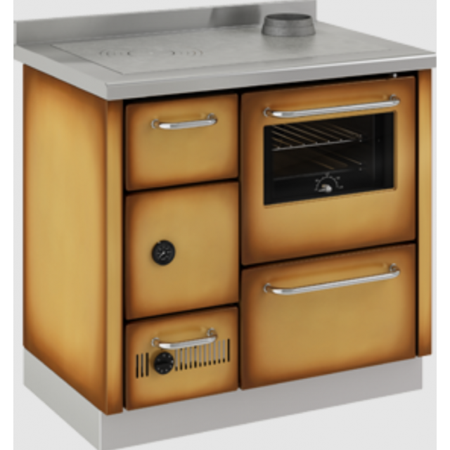 Termo-soba cu cuptor DE MANINCOR FK900, dimensiuni 90x60x86 cm, culoare maro nuantat