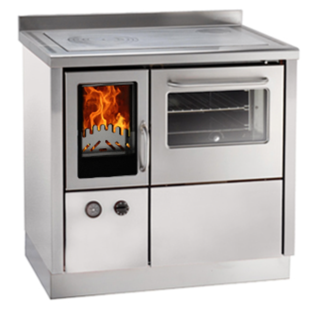 Termo-soba cu cuptor DE MANINCOR FKA900, dimensiuni 90x60x86 cm, culoare otel inoxidabil