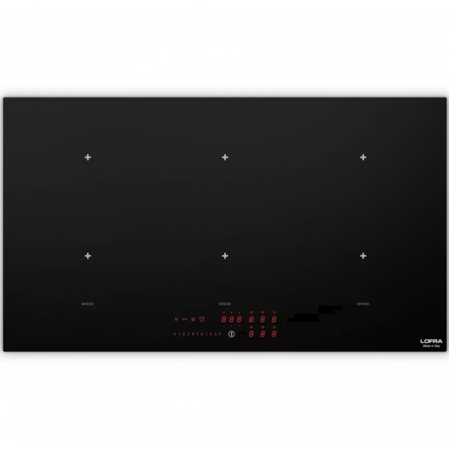 Plita incorporabila Lofra Luna, HIN905, 90 cm, plita inductie, 5 zone gatit, booster, sticla neagra