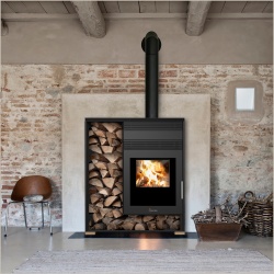 Soba pe lemne TERMOVANA MONOLIT 12, putere termică nominală 12 kW, culoare negru mat