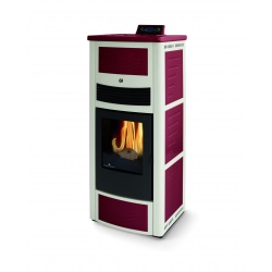 Soba pe peleti PHEBO Calipso , putere termică 12.7 kW, culoare metal rosu