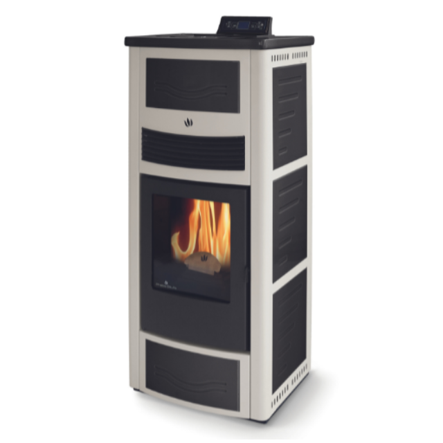 Soba pe peleti PHEBO Calipso , putere termică 12.7 kW, culoare metal negru