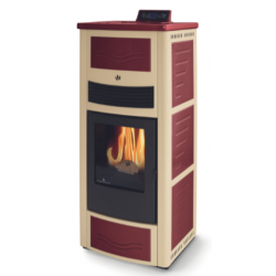 Soba pe peleti PHEBO Calipso , putere termică 12.7 kW, culoare ceramica rosu