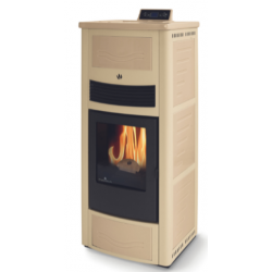 Soba pe peleti PHEBO Calipso , putere termică 12.7 kW, culoare metal fildes