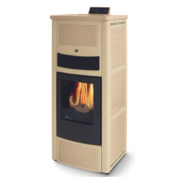 Soba pe peleti PHEBO Calipso , putere termică 12.7 kW, culoare ceramica fildes