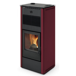 Soba pe peleti PHEBO Penelope, putere termică 12.7 kW, culoare rosu