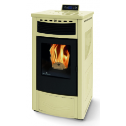 Soba pe peleti PHEBO Maia, putere termică 12.7 kW, culoare ceramica fildes