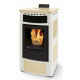Soba pe peleti PHEBO Maia, putere termică 12.7 kW, culoare metal fildes