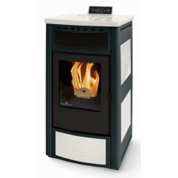 Soba pe peleti PHEBO Maia, putere termică 12.7 kW, culoare metal alb