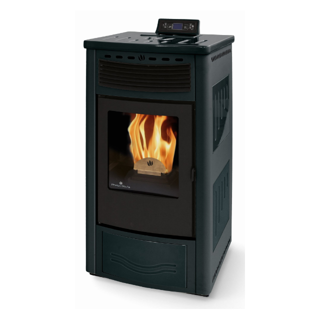 Soba pe peleti PHEBO Maia, putere termică 12.7 kW, culoare metal negru