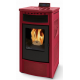 Soba pe peleti PHEBO Maia, putere termică 12.7 kW, culoare ceramica rosu
