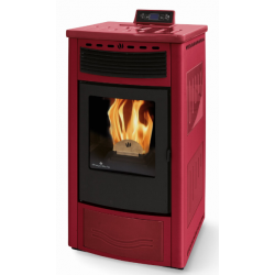 Soba pe peleti PHEBO Maia, putere termică 12.7 kW, culoare ceramica rosu