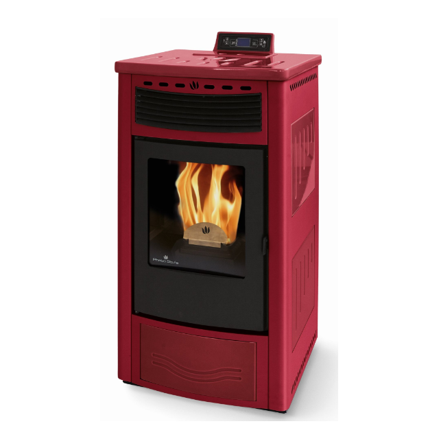 Soba pe peleti PHEBO Maia, putere termică 12.7 kW, culoare ceramica rosu