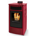 Soba pe peleti PHEBO Maia, putere termică 12.7 kW, culoare ceramica rosu