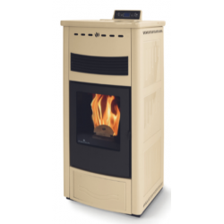 Soba pe peleti PHEBO Maia Maxi, putere termică 12.7 kW, culoare ivory