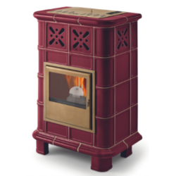 Soba pe peleti PHEBO Diana/P, putere termică 12.7 kW, culoare rosu