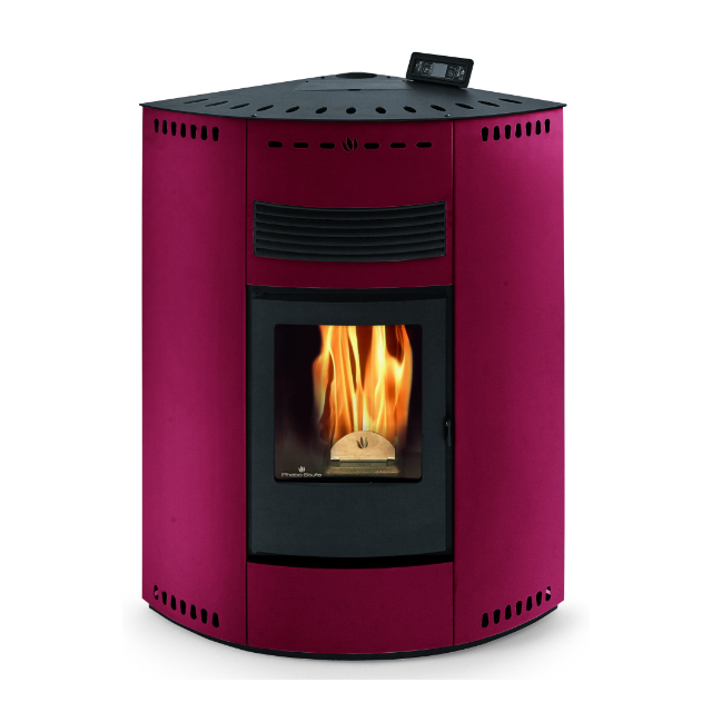 Soba pe peleti PHEBO Asia Maxi, putere termică 12.7 kW, culoare rosu