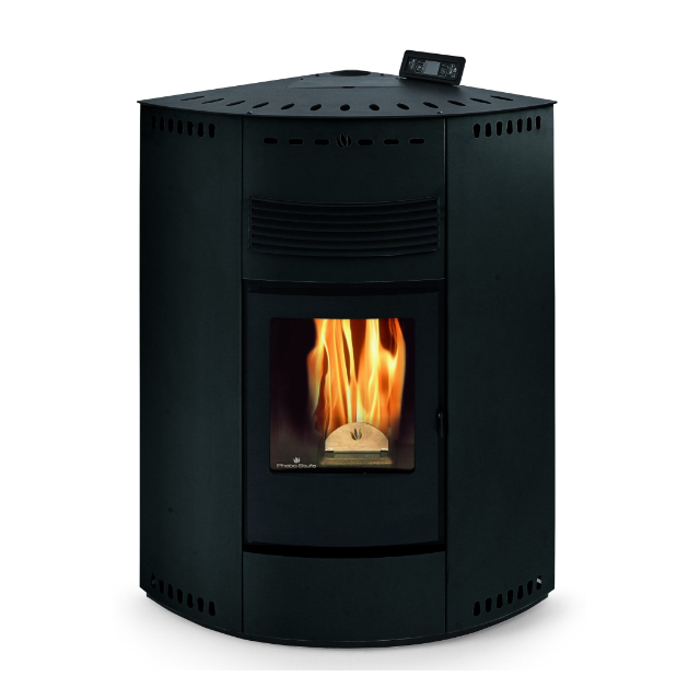 Soba pe peleti PHEBO Asia Maxi, putere termică 12.7 kW, culoare negru