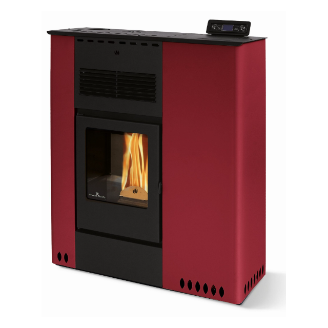 Soba pe peleti PHEBO Hera Maxi, putere termică 11.5 kW, culoare rosu