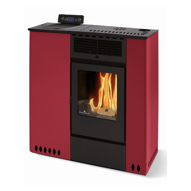 Soba pe peleti PHEBO Hera 12 Reverse, putere termică 11.5 kW, culoare rosu