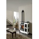 Soba pe peleti PHEBO Iris 12, putere termică 11.5 kW, culoare alb-negru