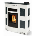 Soba pe peleti PHEBO Iris Maxi 12, putere termică 11.5 kW, culoare alb-negru