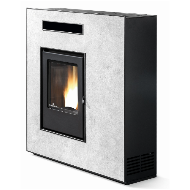 Soba pe peleti PHEBO Muza, putere termică 11.8 kW, culoare calcar gri deschis