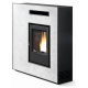 Soba pe peleti PHEBO Muza Reverse, putere termică 11.8 kW, culoare calcar gri deschis