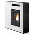Soba pe peleti PHEBO Muza Reverse, putere termică 11.8 kW, culoare calcar gri deschis