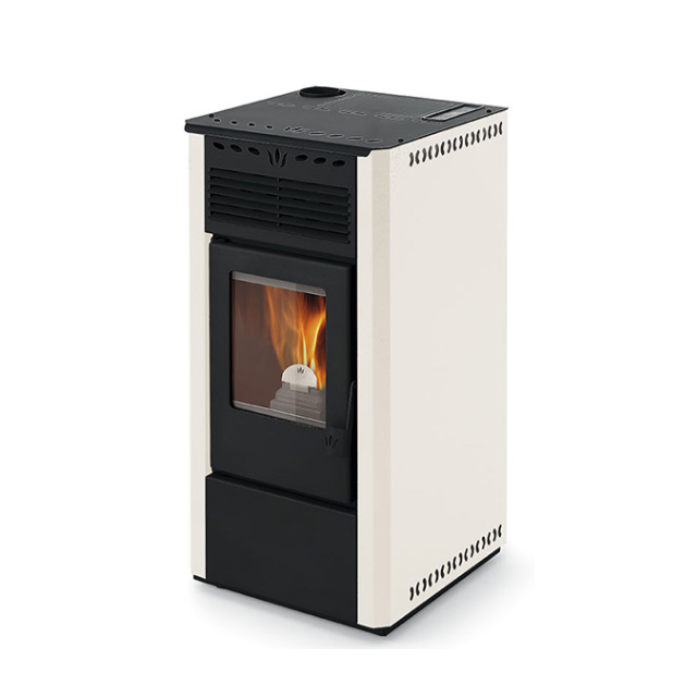 Soba pe peleti PHEBO Afrodita, putere termică 9.1 kW, culoare alb