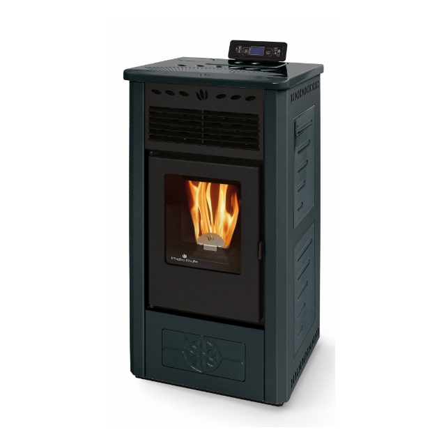 Soba pe peleti PHEBO Gea, putere termică 9.1 kW, culoare negru