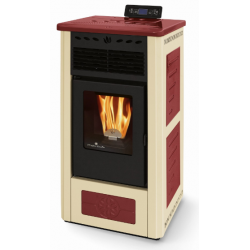 Soba pe peleti PHEBO Gea, putere termică 9.1 kW, culoare rosu ivory