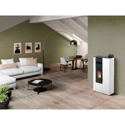 Soba pe peleti PHEBO Phoenix 9, putere termică 8.6 kW, culoare alb