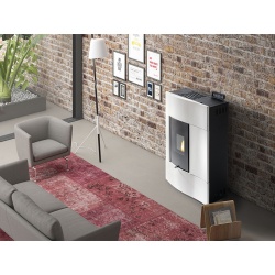 Soba pe peleti PHEBO Himera 9, putere termică 8.6 kW, culoare alb